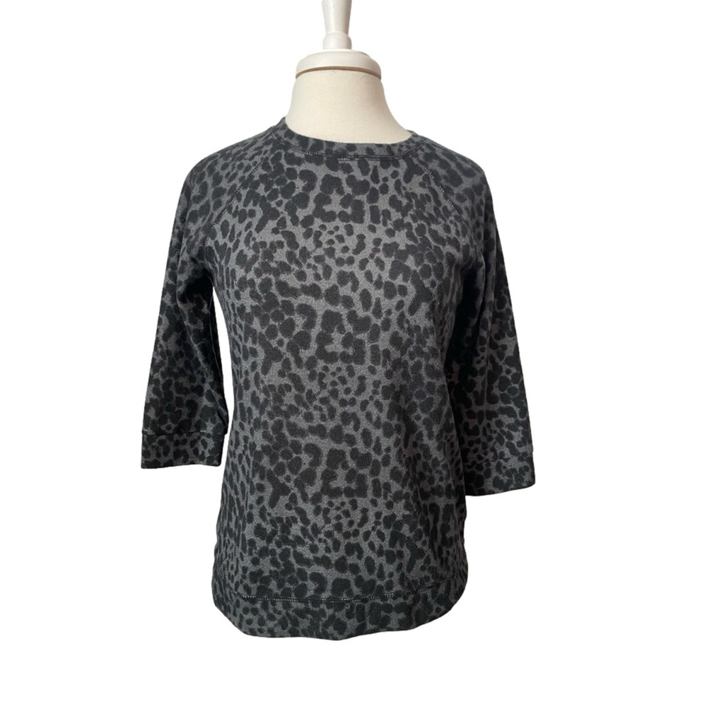 Tribal Women's Med Trendy Cheetah Animal Print 3/4 Sleeve Chic Casual Soft Top‎